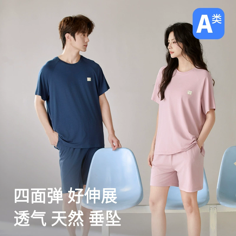Pijama, set, thin homewear, with short sleeve