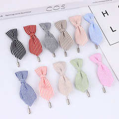 Korean Style Copper Fabric Bow Tie Personalized Creative Unisex Fabric Brooch Tie Suit Long Pin Accessory
