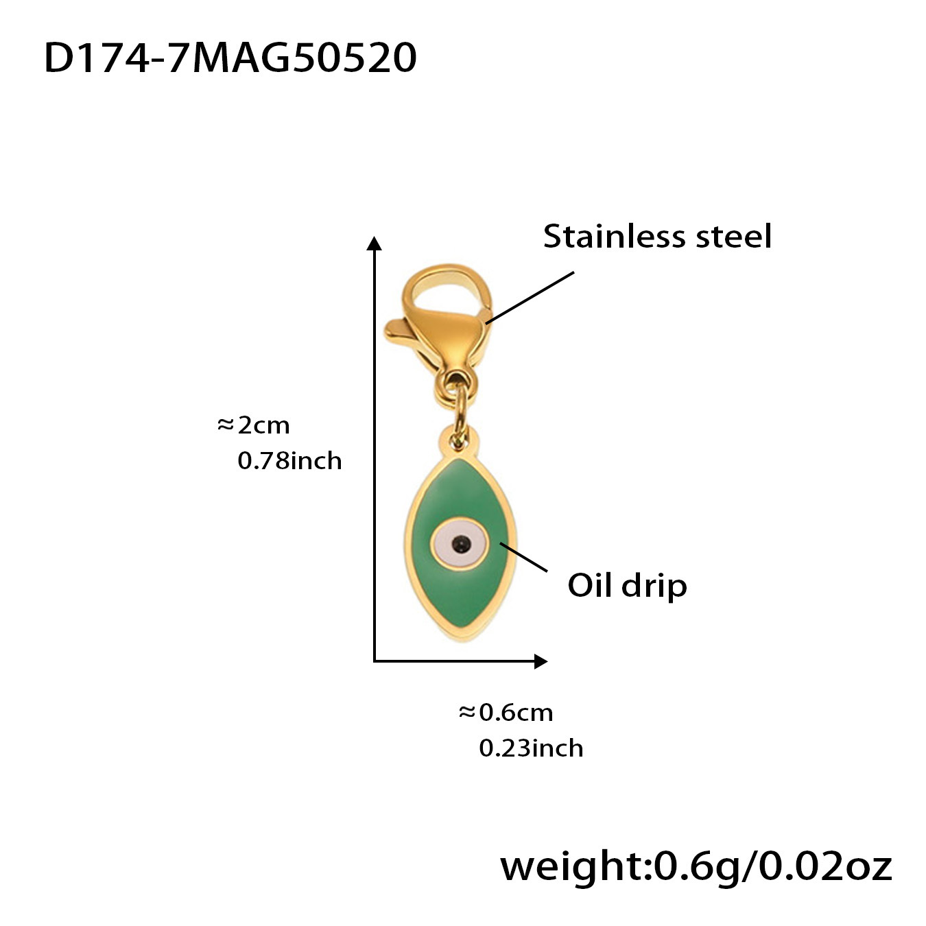 D174-7 황금 악마의 눈 펜던트 2개