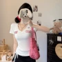 v领修身夏季显瘦上衣