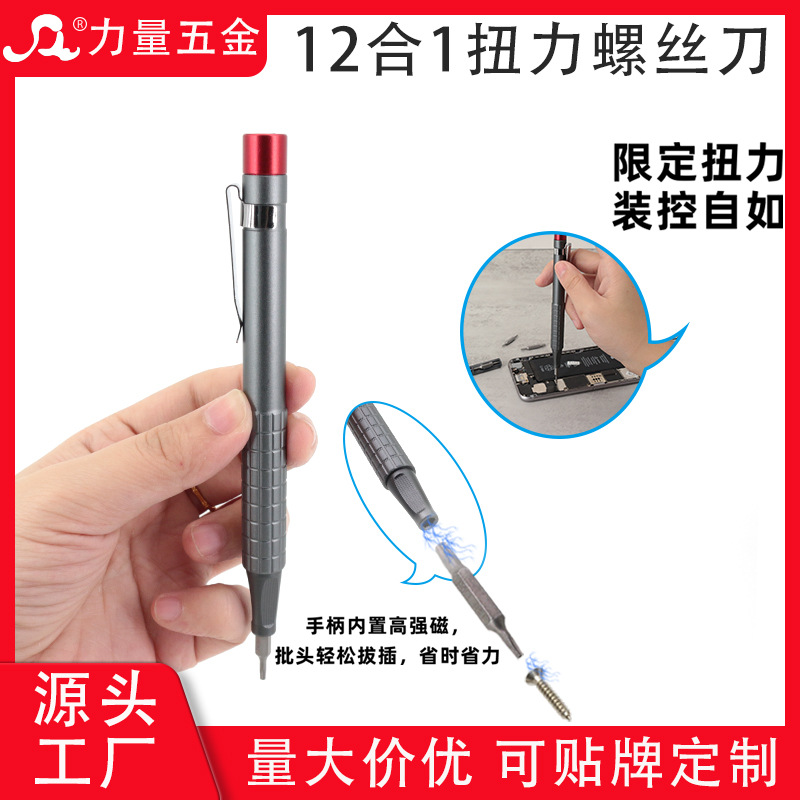12-in-1 Small Torque Screwdriver Nintendo Game Console Repair Mobile Phone Computer Pen-Type Torque Screwdriver Set