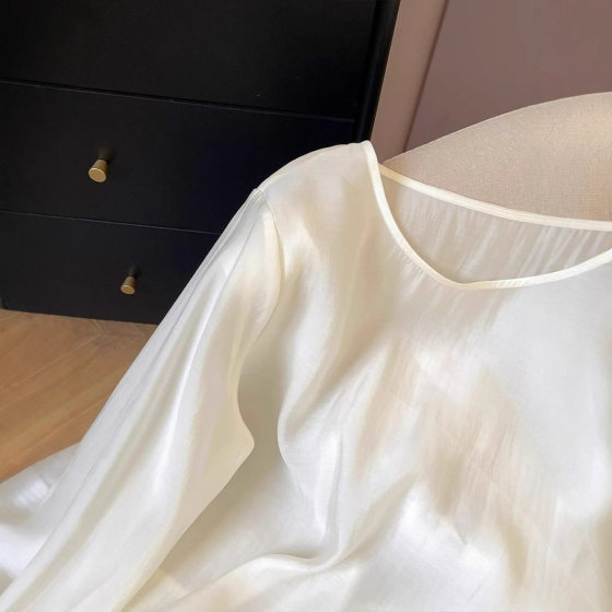 New Chinese Style Embroidered Split Design Long Sleeve Shirt Women's 2025 Spring New Lightweight Sunscreen Shirt