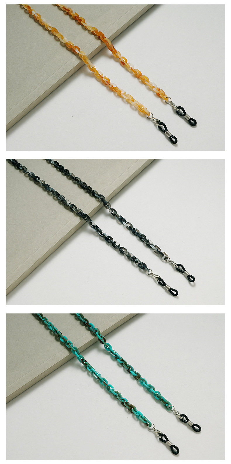Daily, Street Occasion Acrylic Material Retro Simple Style Geometric Acrylic Unisex Glasses Chain