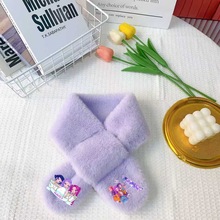 KPOP猎魔女团秋冬新款儿童围巾户外保暖宝宝围巾可爱卡通儿童