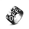 Men's retro jewelry, ring with letters stainless steel, European style, wholesale, simple and elegant design