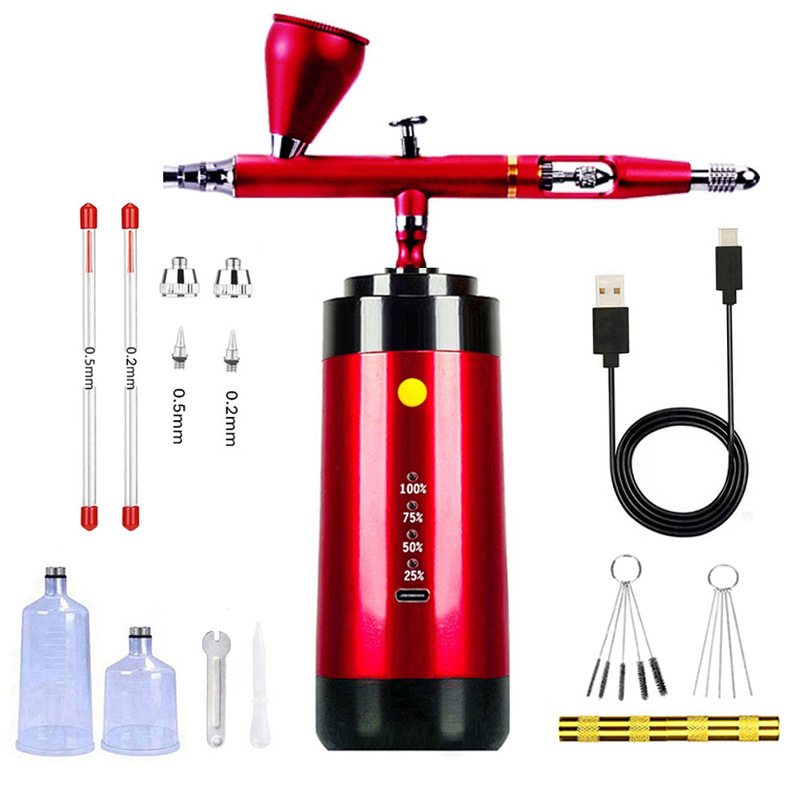 自动启停双动绘画美食上色模型喷漆化妆美甲渐变电动喷笔喷枪