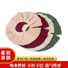 婴儿花瓣围嘴6层纯棉纱布围兜360度可旋转新生儿宝宝纯色口水巾