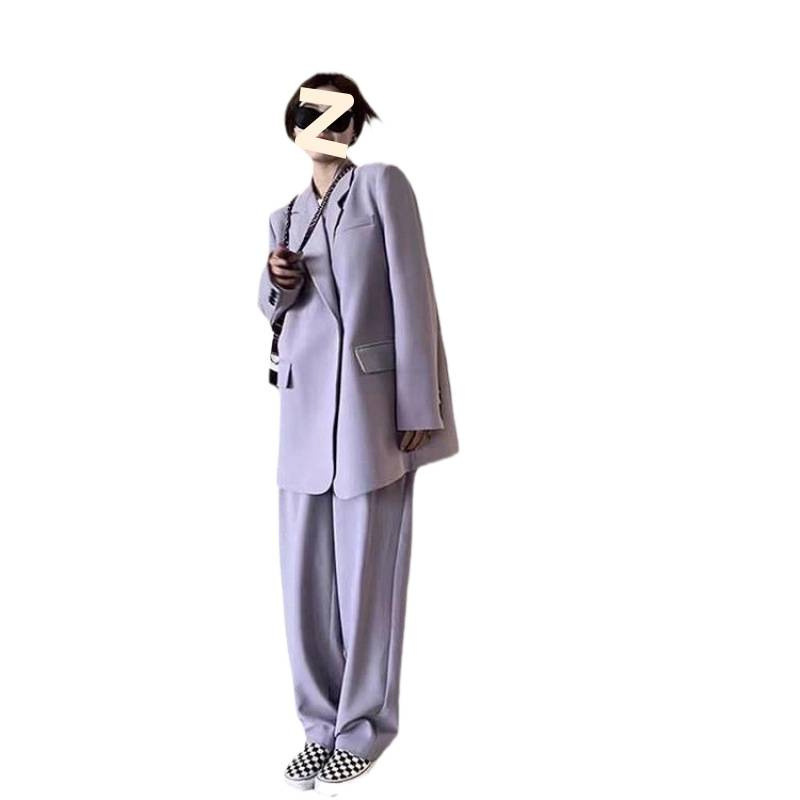 时尚休闲西装外套女装2025春秋新款韩版宽松显瘦两件套西服套装|undefined