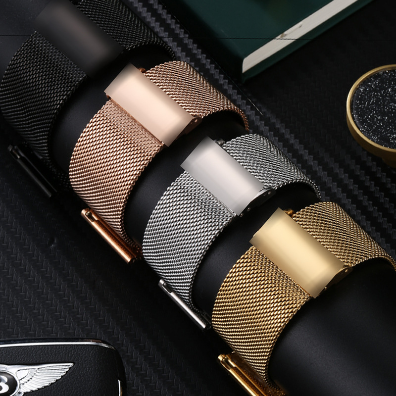 For Apple iwatch Huawei GT3/2 one-piece buckle metal stainless steel smart watch strap in stock