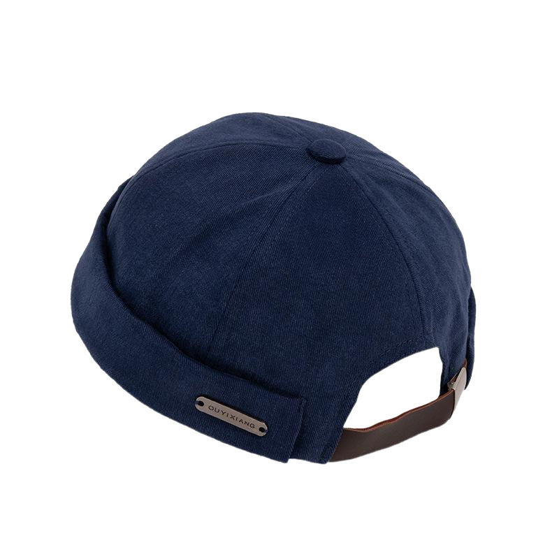 Retro sombrero mujer otoño invierno elegante calles sin cornisa sombrero maestro japonés hip-hop cúpula pulgada sombrero de piel de melón hombre al por mayor