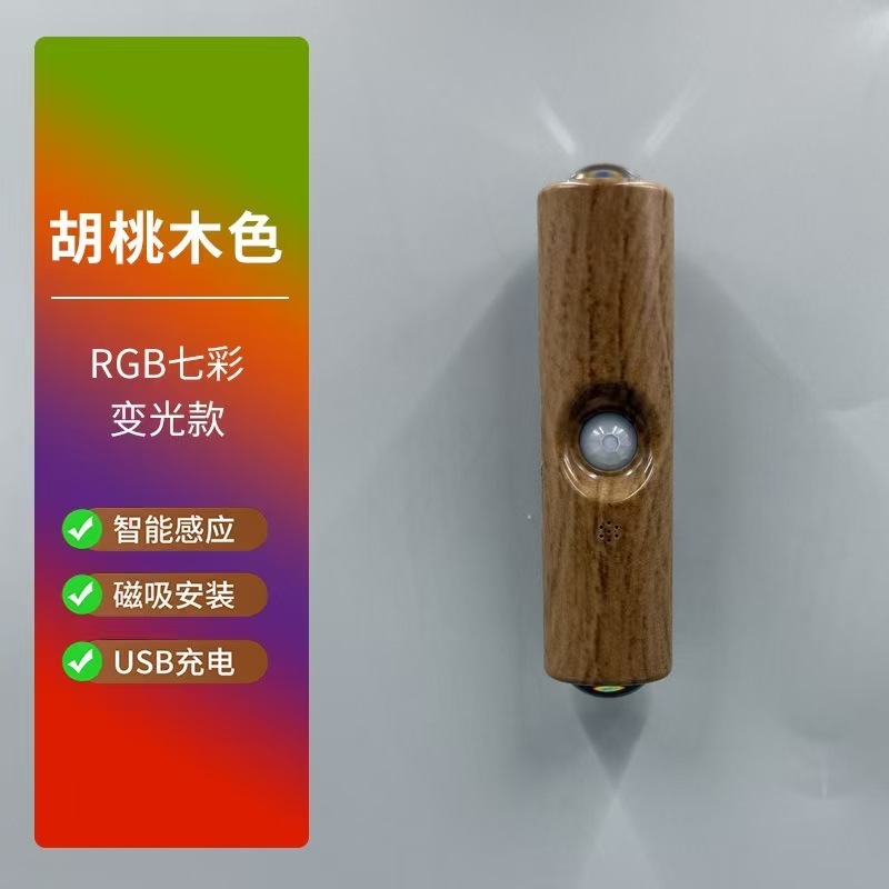 新しいクロスボーダーワイヤレスウォールランプ、配線不要、穴あけ不要、雰囲気照明、センサー磁気吸着、USB充電、ダブルキャットアイウォールランプ|undefined