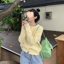 针织开衫女秋冬新款2025韩版日系休闲百搭温柔风珍珠扣毛衣外套女