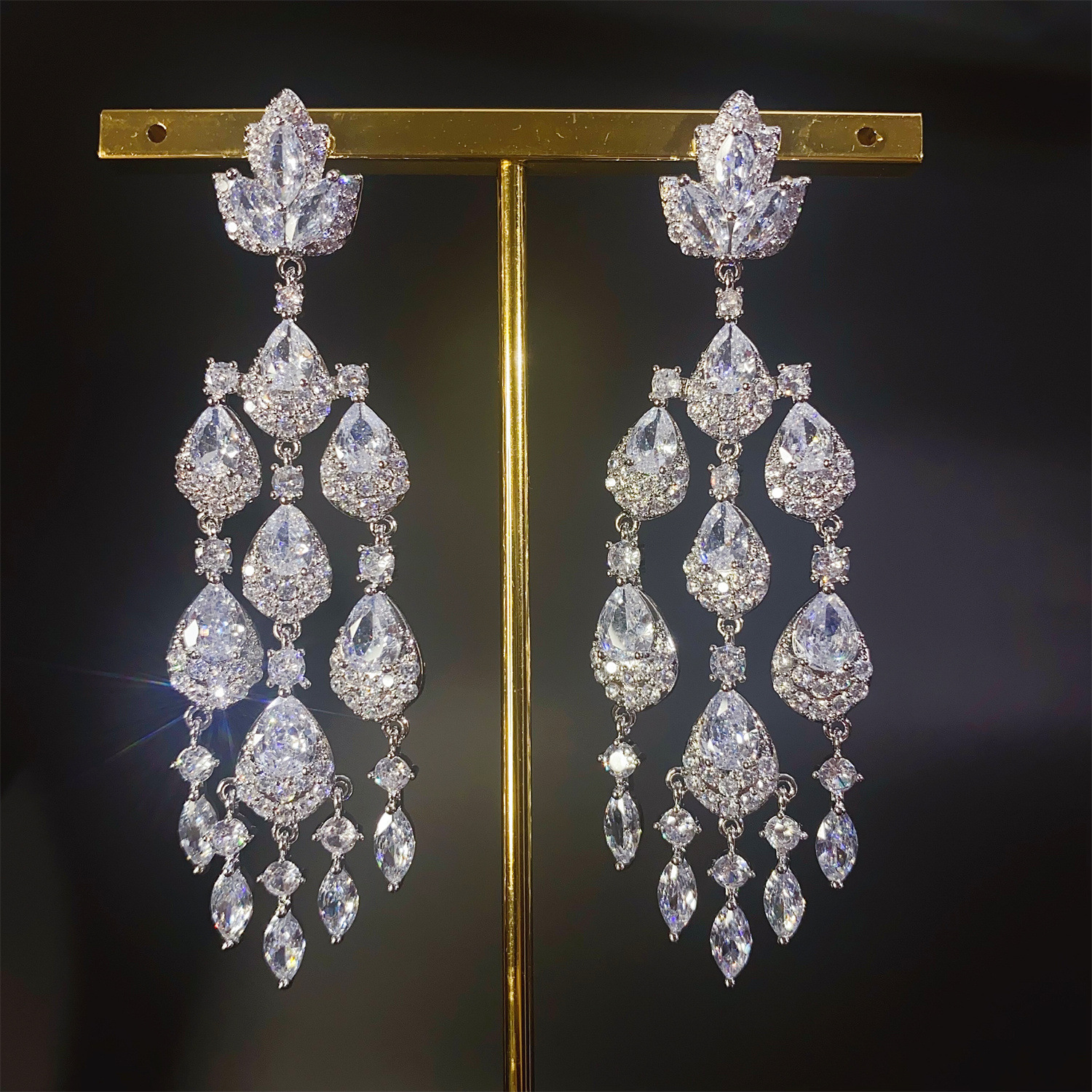 Water Drop Tassel Long High Profile Atmospheric Heavy Industry Earrings