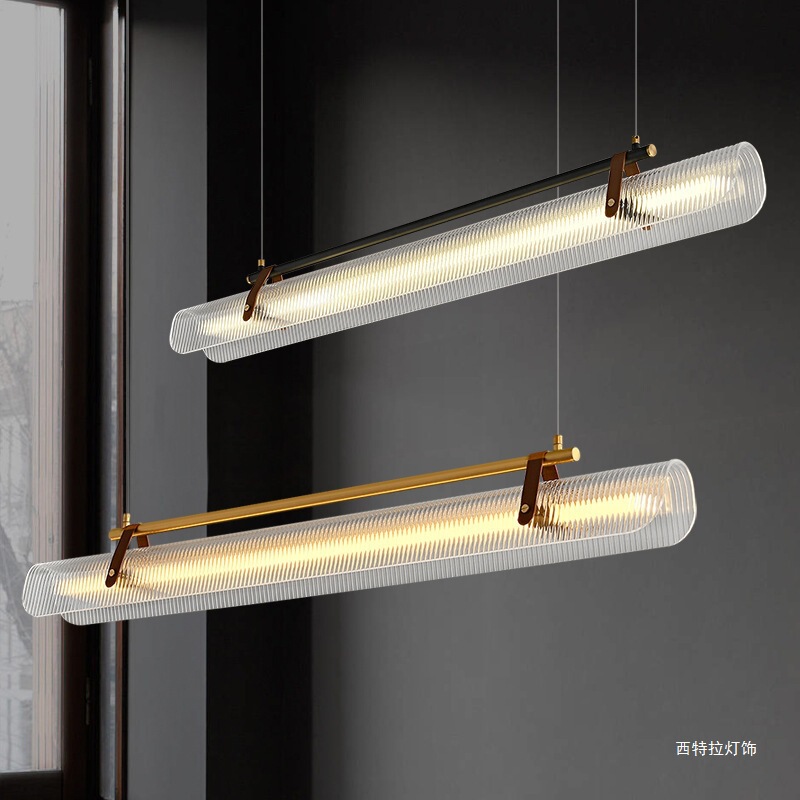 Designer Restaurant Chandelier Modern Minimalist Tea Room Dining Table Bar Minimalist Office Leather Strip Chandelier Designer Restaurant Chandelier Modern Minimalist Tea Room Dining Table Bar Minimalist Office Leather Strip Chandelier