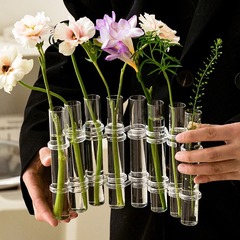 ガラス花瓶置物リビング生け花透明水養高級感ins装飾ネット赤小衆花瓶