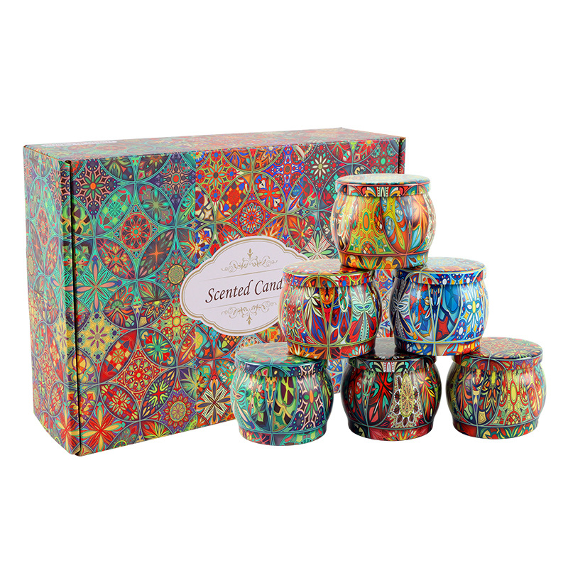 Set de Velas Aromáticas en Caja de Regalo de Cera de Soja, Calmante, para Toda la Familia