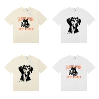 24SS跨境欧美潮牌RHUDE猎犬字母印花短袖t恤男女美式高街宽松半袖