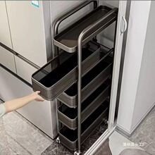 家用窄缝置物架厨房落地多层夹缝收纳架可抽拉超窄缝隙储物小溢柚