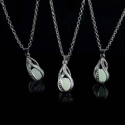 Hollow Love Wandering Pendant Luminous Pendant Wholesale Spiral Openable Hollow Necklace Luminous Pearl Pendant Moonstone