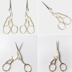 Large Crane Scissors 117mm Stainless Steel Retro Crane Shaped Household Handmade Thread Head Tea Bag Cross-Stitch Small Scissors
