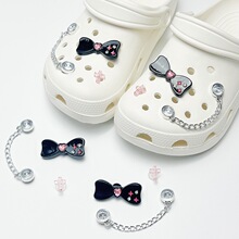 洞洞鞋鞋扣少女心鞋花链条粉钻蝴蝶结配饰拖鞋配件拖鞋饰品批发
