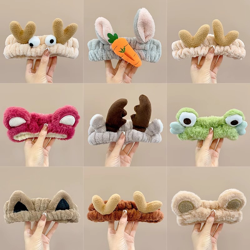 Diadema de felpa de dibujos animados de otoño e invierno