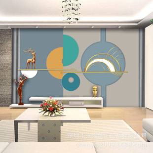 Modern Simple Geometric Line Mural Restaurant Decoration 3D Accessible Luxury Wooden Grille Background Wallpaper Tea Room Whole Wallpaper