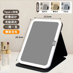 ソース工場卸売 LED 化粧鏡は、カスタマイズされた生成のポータブル折りたたみミラー補助光化粧鏡をサポートします