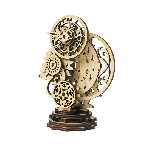Cross-border hot-selling wooden mechanical punk clock creative 3D puzzle children's adult educational toys hand-assembled gifts