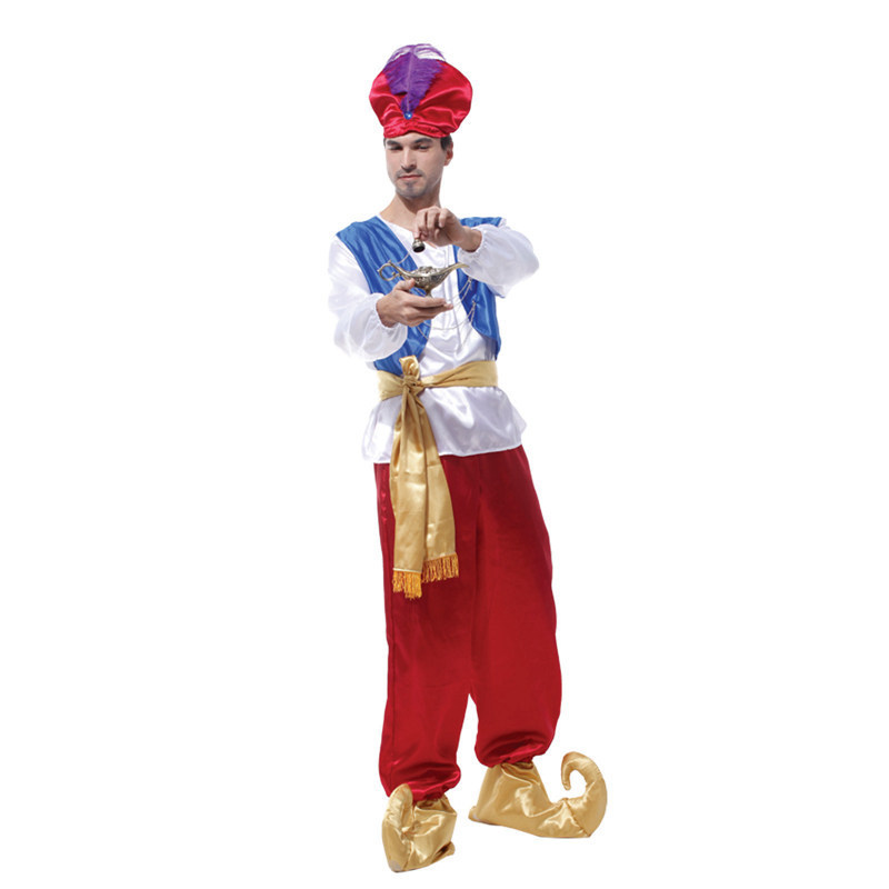 Halloween Arabian King Ball Cosplay Male Adult Aladdin Magic Lamp Prince Performance Costume_ecoleips.com