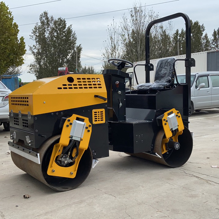 上通1.5吨双钢轮压路机 轮宽800全液压压实机 透水地坪驾驶压实机