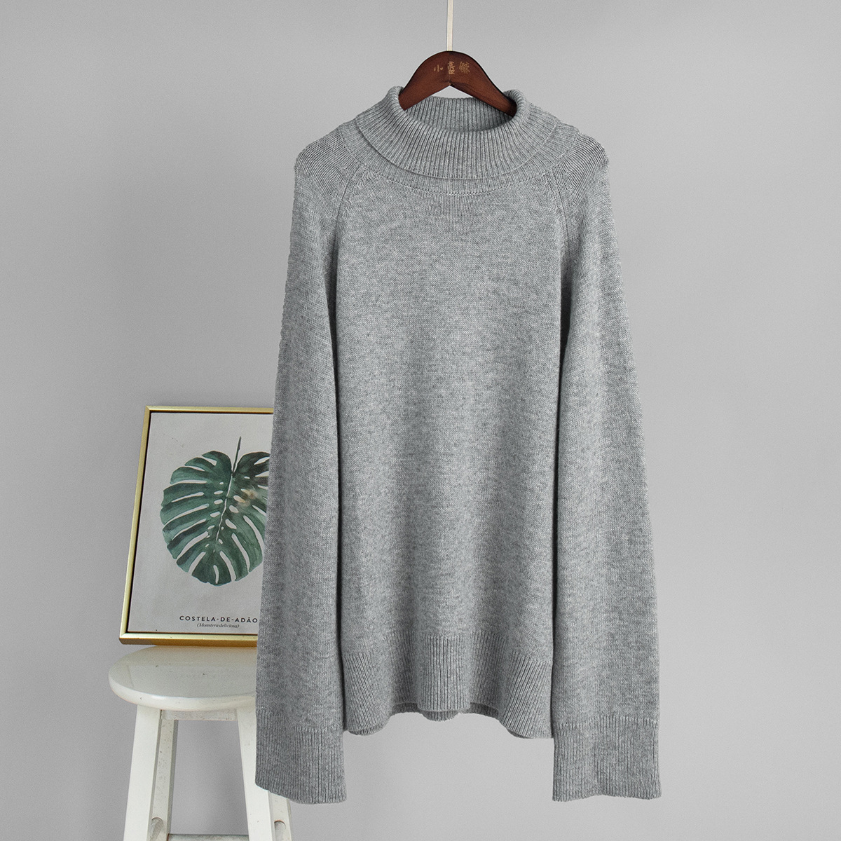 Suéter de Cuello Alto de Lana, Estilo Europeo y Americano, Otoño-Invierno 2025, Nuevo Suéter Holgado de Punto, Cálido para Mujer image 9