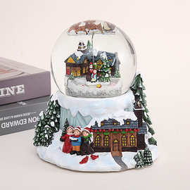 透明玻璃水球摆件音乐雪花水晶球装饰品 圣诞节 树脂工艺品批发