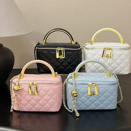 Stylish Rhombic Chain Portable Box Bag Women's Personalized Simple Korean-style Shoulder Bag Elegant All-match Niche Crossbody Bag