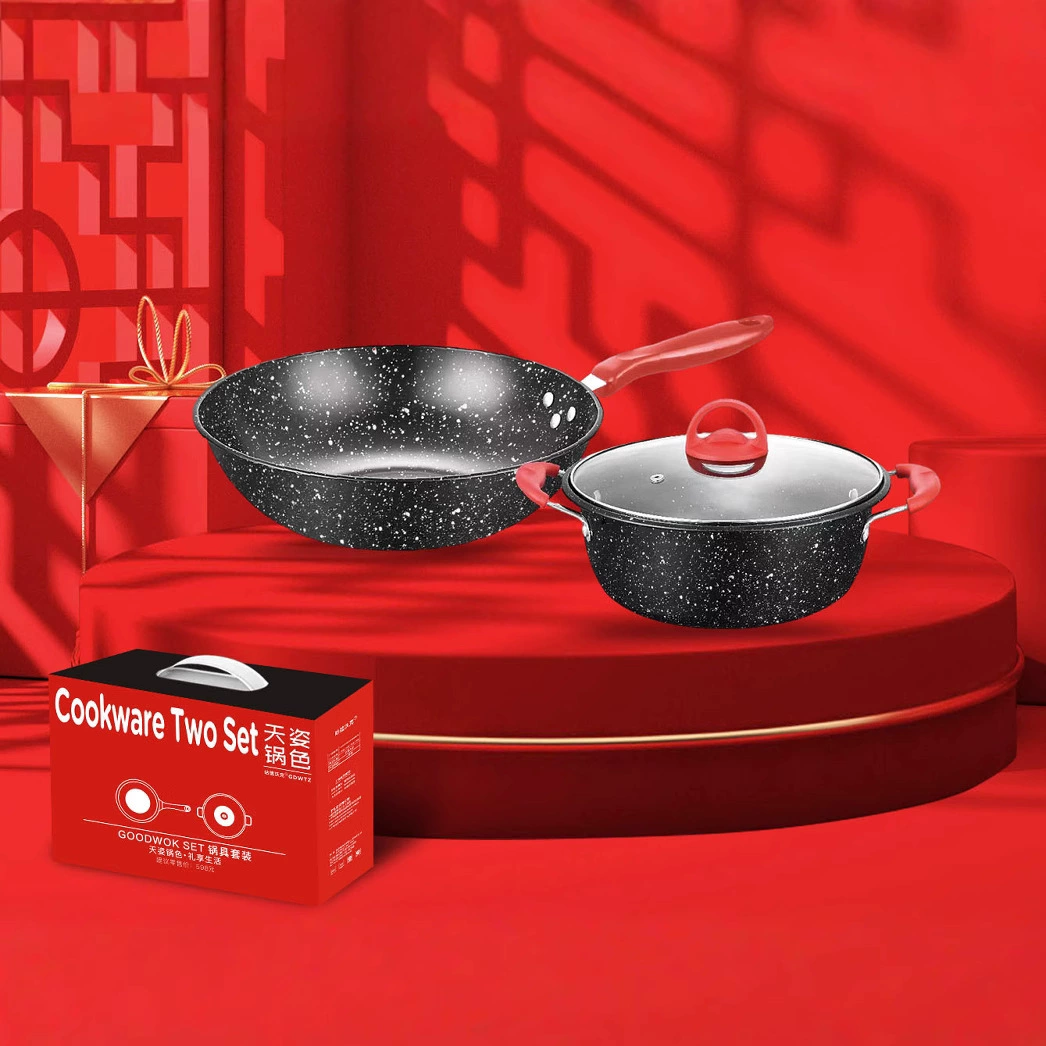 Новый набор посуды Higgel из диких пшеничных рисовых камней двухчастный набор кастрюль противоскользящая кастрюля кухонная комбинация набор для приготовления супа подарок кастрюля
