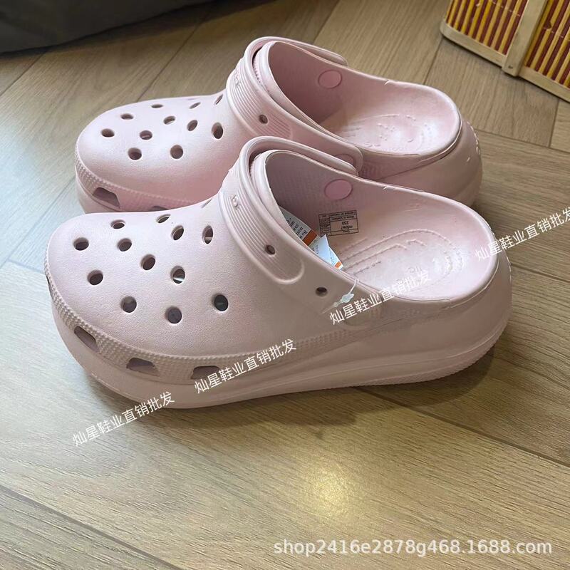 Cross Puff Clog Shoes for Women, Outdoor Height-Increasing Thick-Soled Beach Shoes, Non-Slip Soft-Soled Slippers, Puff Clog Sandals