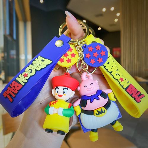 Cartoon Animation Dragon Ball Keychain Three-dimensional Monkey King Doll School Bag Car Keychain Pendant Gift Wholesale