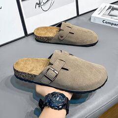 北疆狼ベーケン半スリッパ男型夏の外は滑り止めの厚い底を履いています。