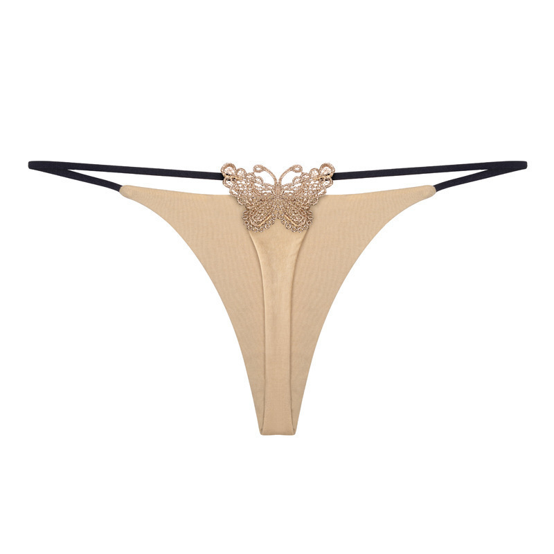 Double-layer thin belt sexy butterfly embroidered thong one-piece light and comfortable underwear hot sexy underwear