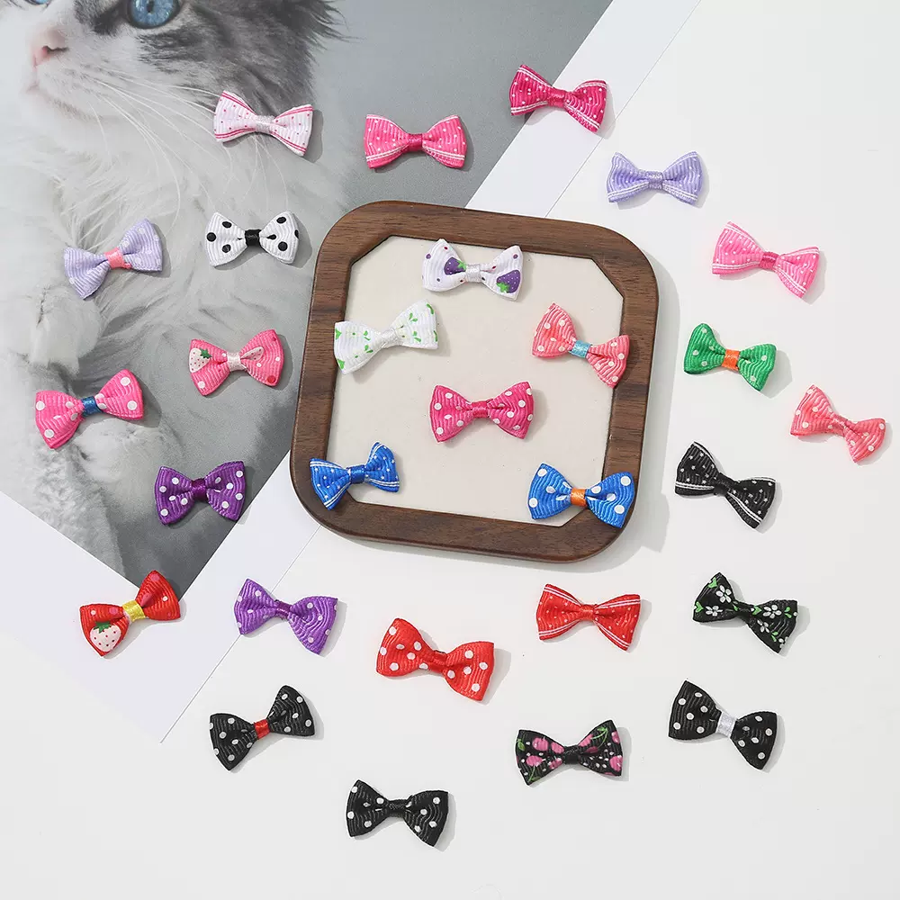 小号波点蝴蝶结辅料手工印花小圆点服装辅料儿童发饰头饰配件辅料