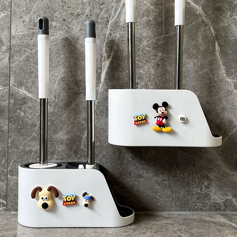 Щетка для чистки унитаза, настенная щетка без перфорации с длинной ручкой, набор щеток для унитаза без мертвых углов для ванной комнаты, бытовой набор