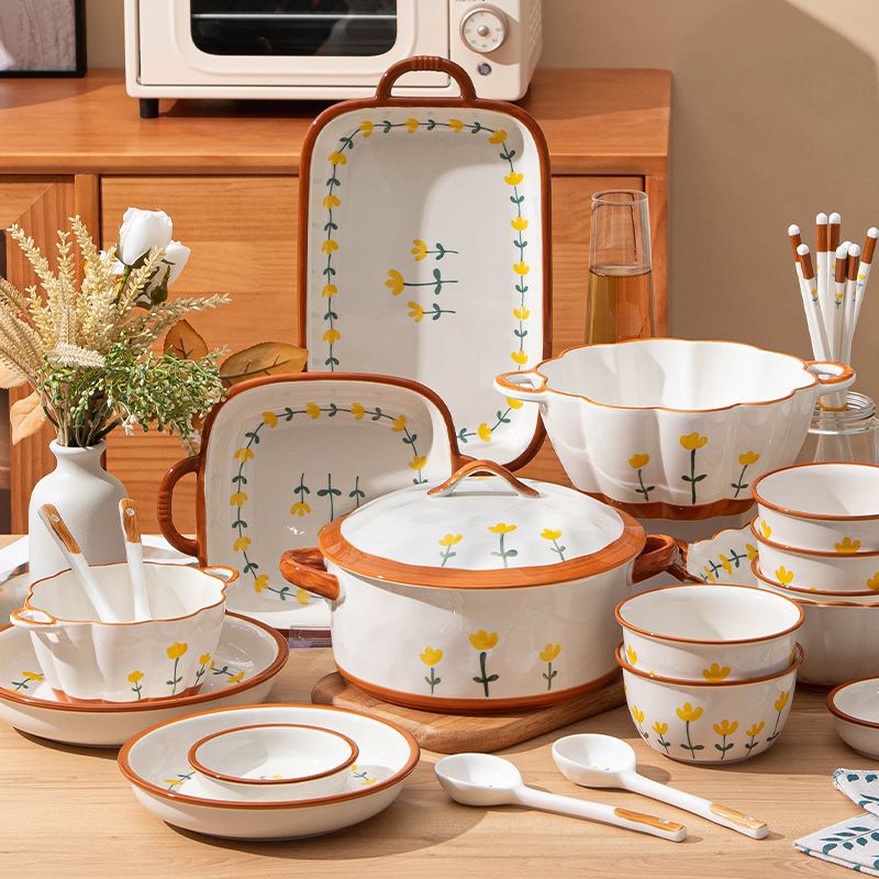 餐具高颜值一整套碗盘套装家用碗碟情侣餐具套装2人盘子陶瓷碗具