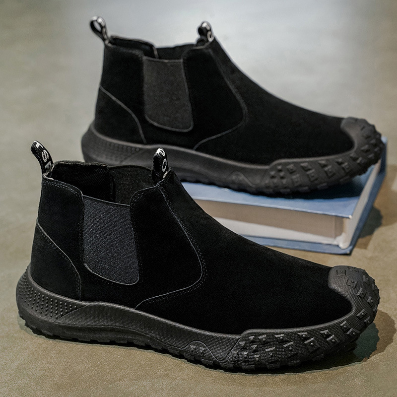 Otoño zapatos de hombre, botas Martin de alto nivel, anti-deslizante y desgaste para hombres, zapatos de trabajo deportivos, zapatos de trabajo para hombres