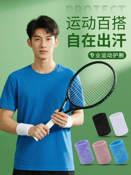 Sports Wristband for Men, Sprained Wrist Sheath, Tendon Sheath for Women, Badminton, Basketball, Volleyball, Skin-Friendly, Breathable Fitness Sweat Towel
