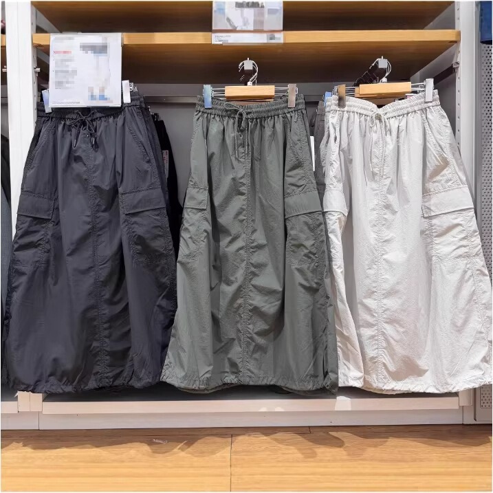 Women's Casual Workwear Skirt 26 Spring and Summer New Style Loose Slimming Skirt Elastic Waist Mid-Length Skirt 487792