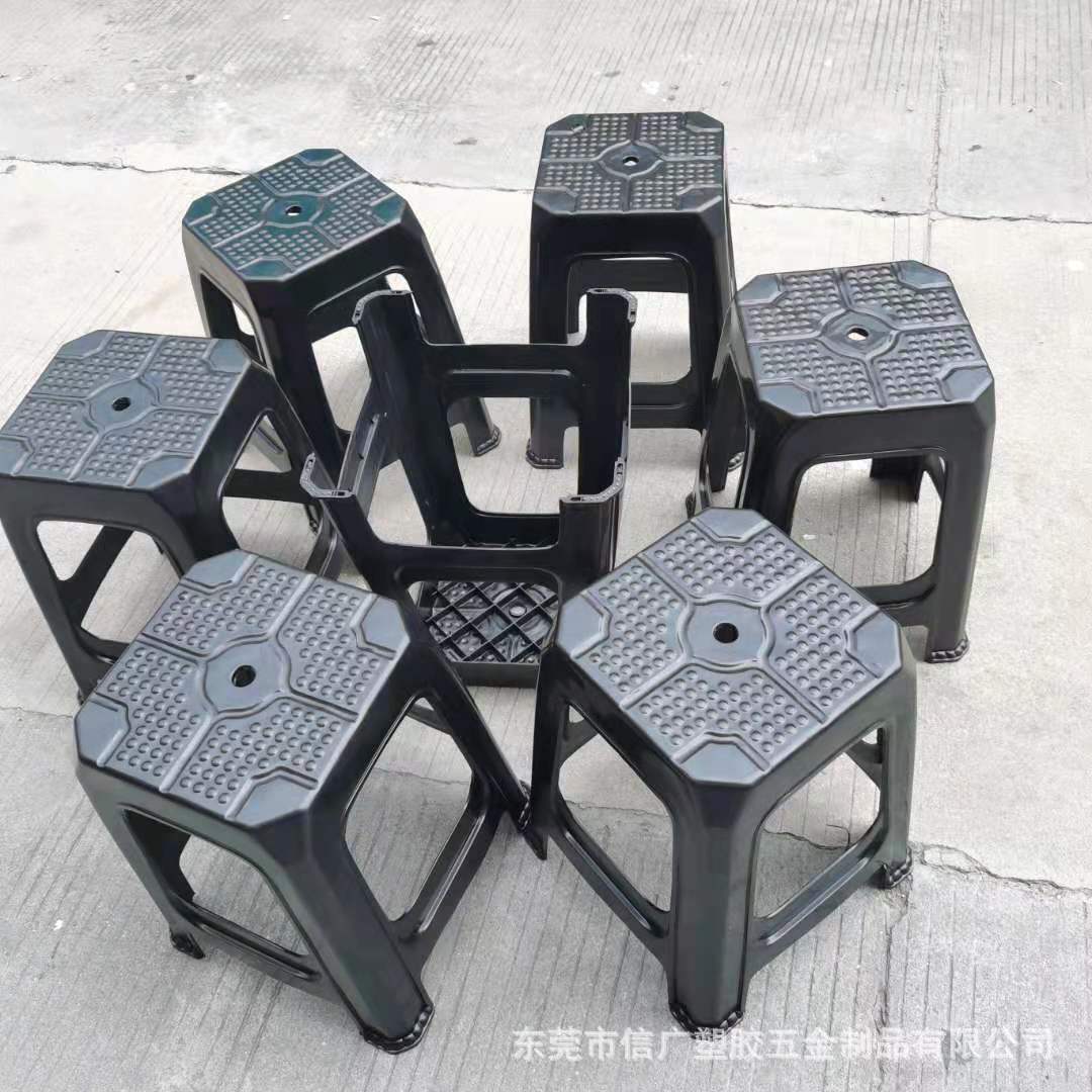 东莞塑料防静电方凳 黑色胶凳 46高塑料方凳 黑色胶椅 大方凳