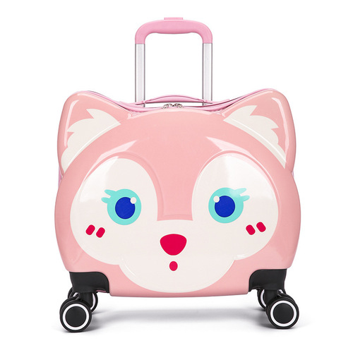 小狐狸儿童拉杆箱大容量可印logo行李箱3D立体卡通万向轮旅行箱