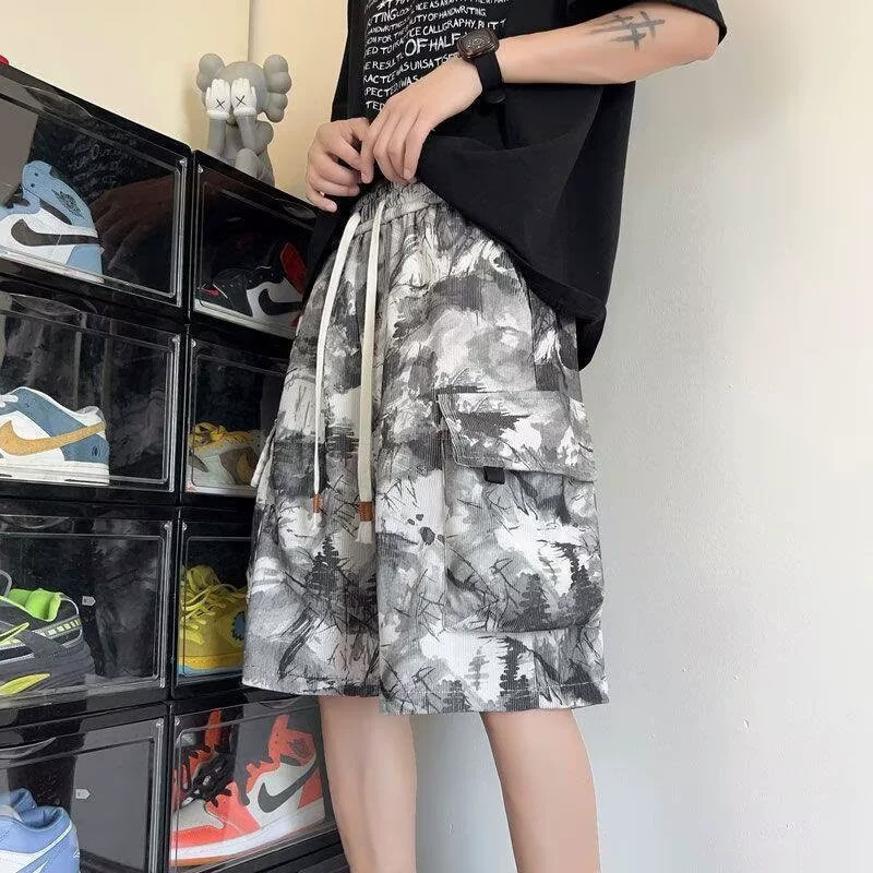 Summer design shorts, beach trousers for students, oversize