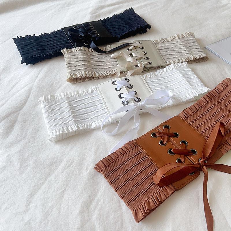 Nuovo sigillo in vita per le donne con un tocco di alta qualità, cintura in vita snellente e versatile, abito elastico e alla moda, vita stretta, cintura annodata, cintura larga_voghion.com