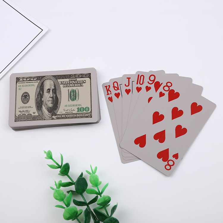 Fábrica directa suministro spot tarjetas de juego de plástico impermeable 19 dólares estadounidenses de Oriente Medio doble pago impresión de tarjetas de juego de PVC